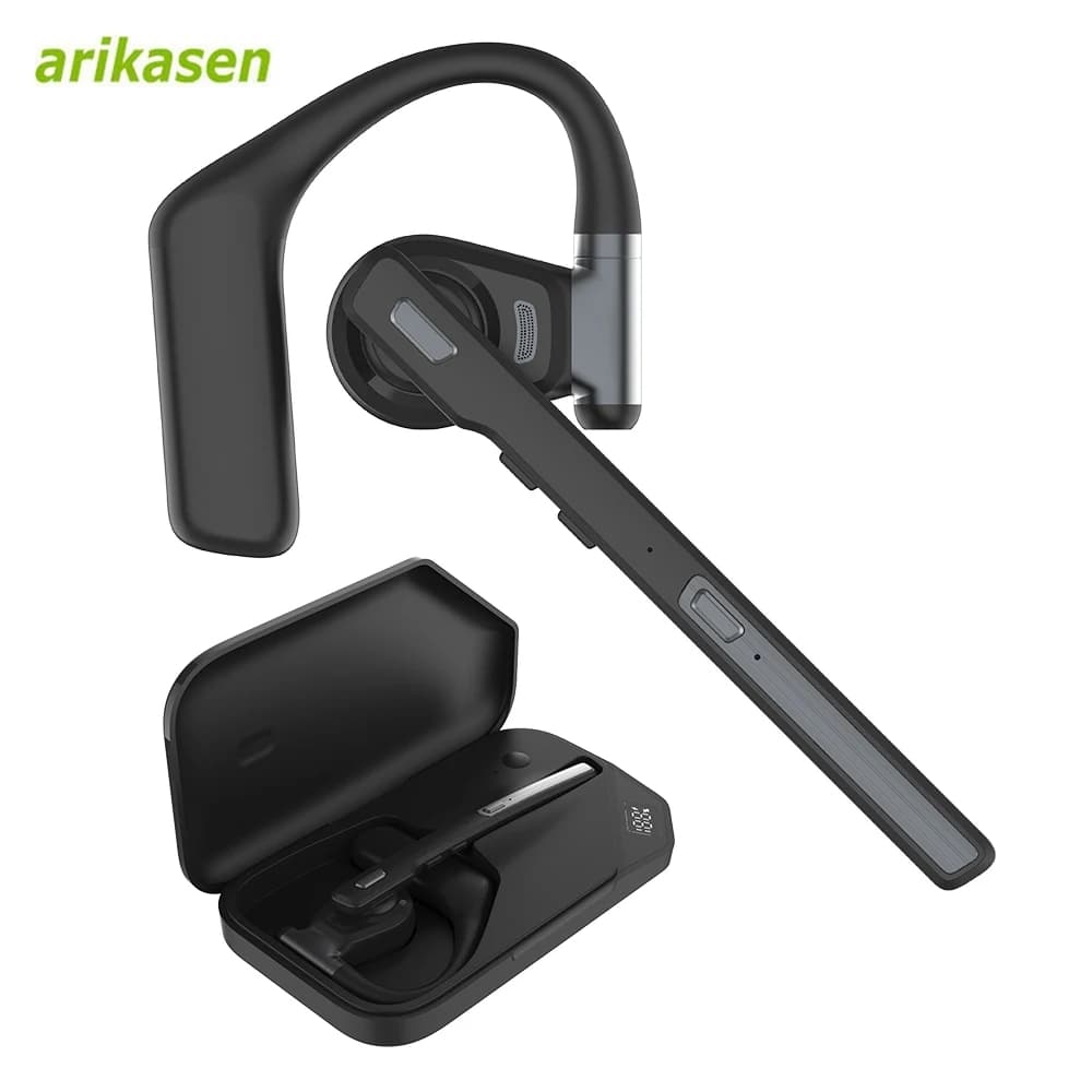 Auricolare Bluetooth 6.0, Auricolare Wireless Vivavoce con Doppio Microfono ENC, Pulsante Muto, Cuffia Monoaurale per Camionisti, Professionisti