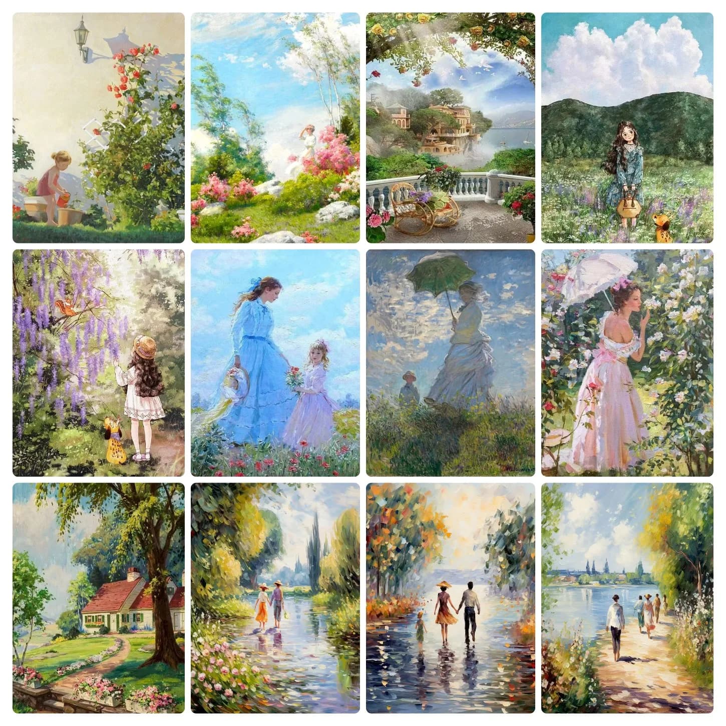 Oil Painting By Numbers Impressionism Pastoral Figure Scenery Paint By Numbers on Canvas Landscape Frameless Home Decor