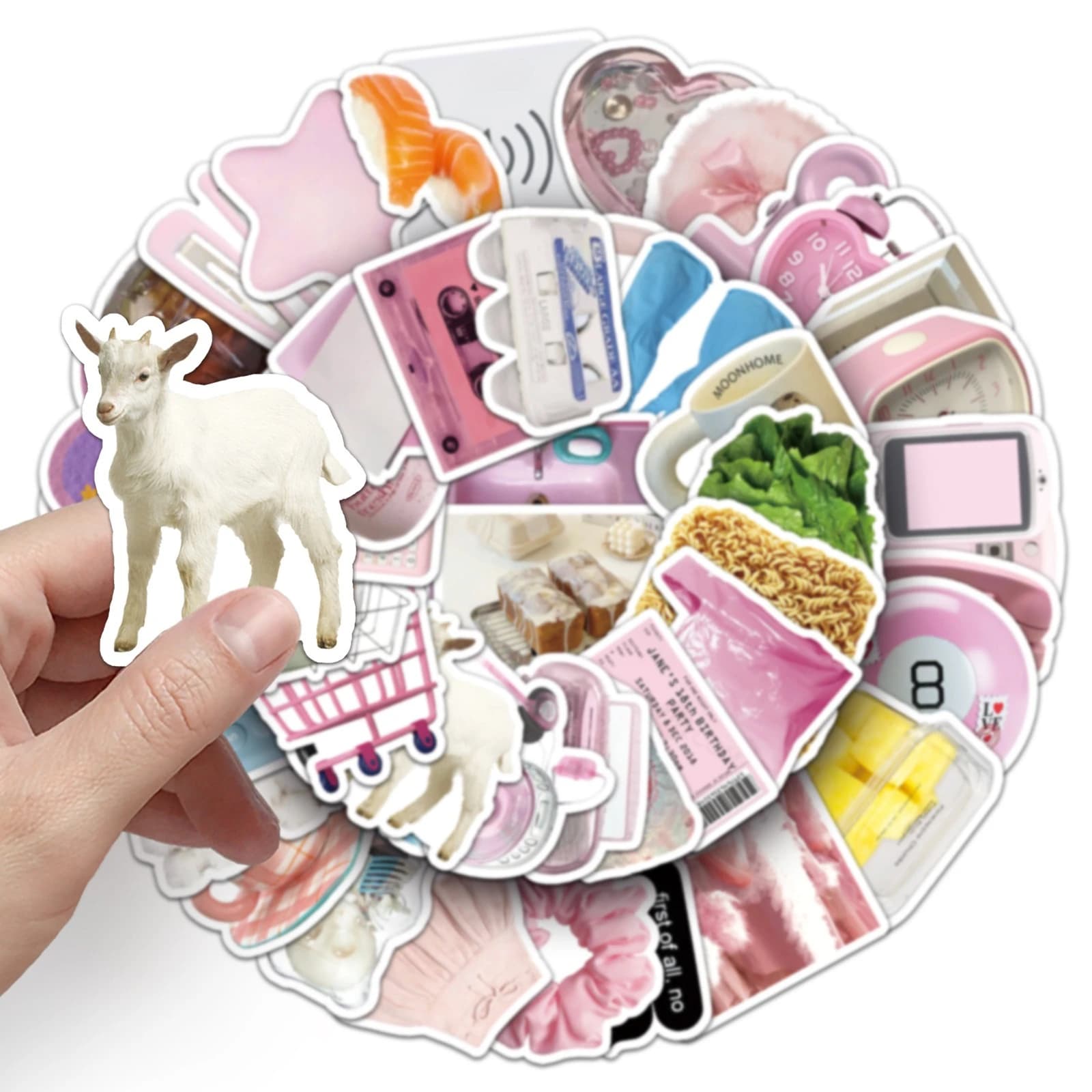 50 adesivi in stile Ins, decorazioni creative e fresche impermeabili per quaderni, diari e articoli di cancelleria
