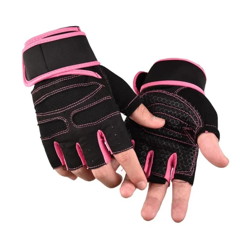 Men's Training Gloves half finger for weight lifting with wrist band for gym Sport Training bike rider glove