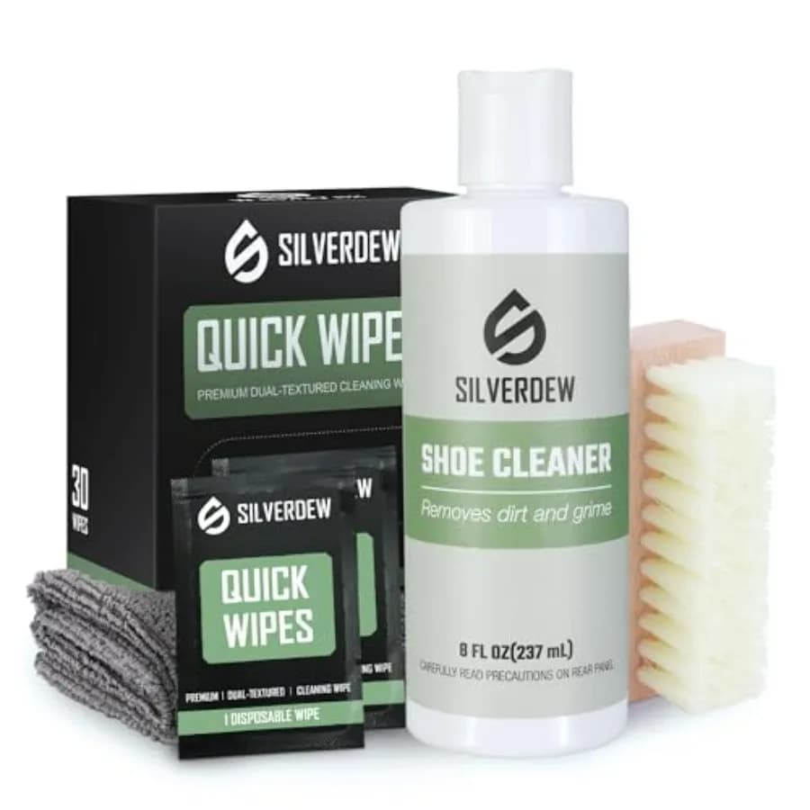 33PCS Shoe Cleaning Kit, 8oz Shoe Cleaner, 30 Pack Sneaker Wipes, Nylon Brushes and Microfiber Towel for Sneaker, Leather, Mesh