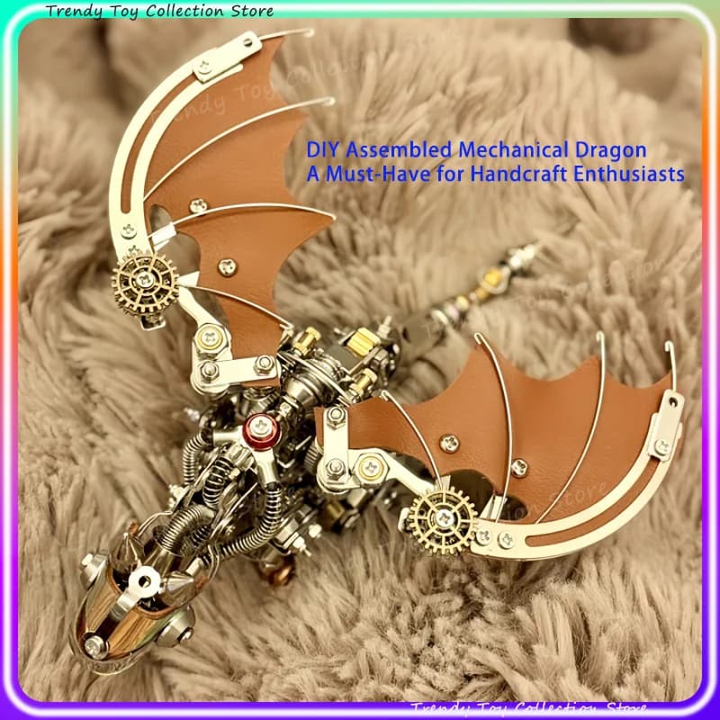 Modellino 3D in Metallo Steampunk Nidhogg Drago da Assemblare Fai-da-te, Puzzle Meccanico, Ornamento da Scrivania, Regalo di Compleanno per Adulti
