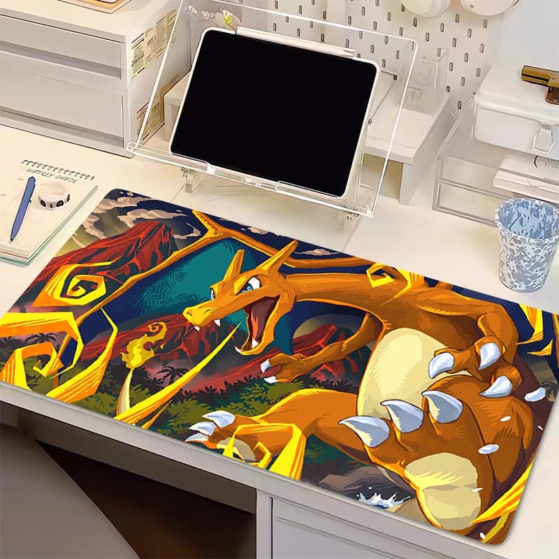 Tappetino per mouse in gomma naturale Pokemon Charizard XXL Tappetino per mouse da scrivania per tastiera da gioco Tappetino per mouse per laptop Tapis Souris Gaming Notbook Mousepad