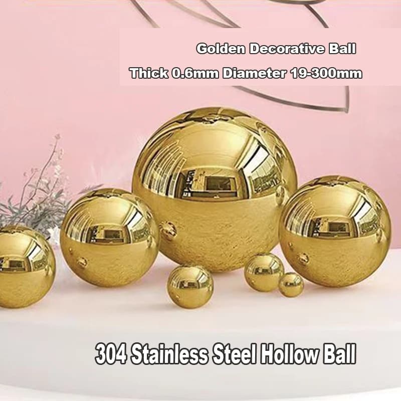 Gold Gloss Ball Dia 19~300mm Stainless Steel Sphere Mirror Hollow Ball For Bar/Cafe/Garden/Street/Park/Shopping Mall Decoration