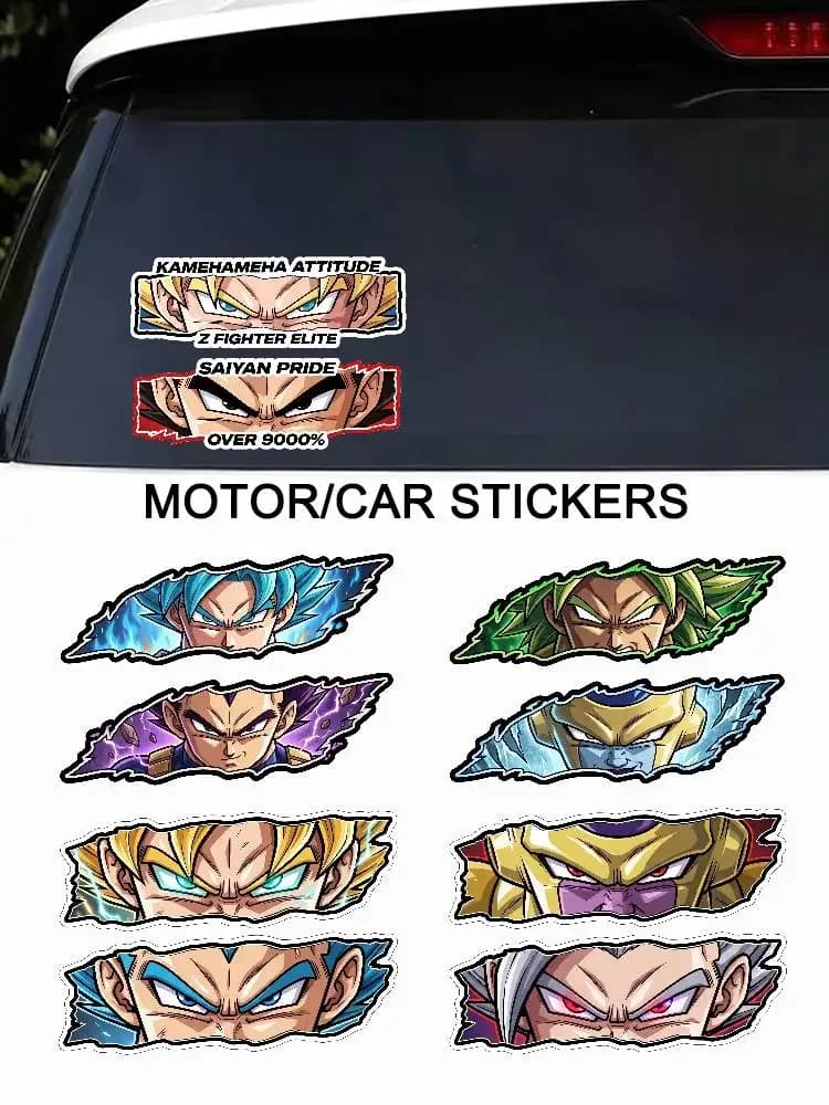 Adesivo Riflettente DRAGON BALL EYES GOKU Vegeta, Decorazione Universale per Auto, Moto, Casco, Frigorifero