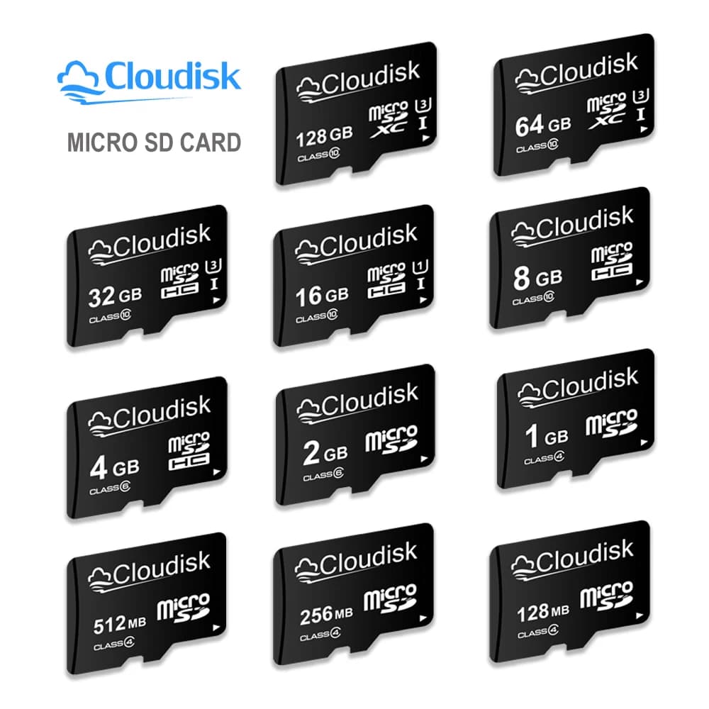 Scheda di Memoria Cloudisk 8GB 4GB 2GB 1GB Micro SD Card 128GB 64GB 32GB SDXC U3 V30 C10 16GB per Telefono Tablet Monitor Fotocamera