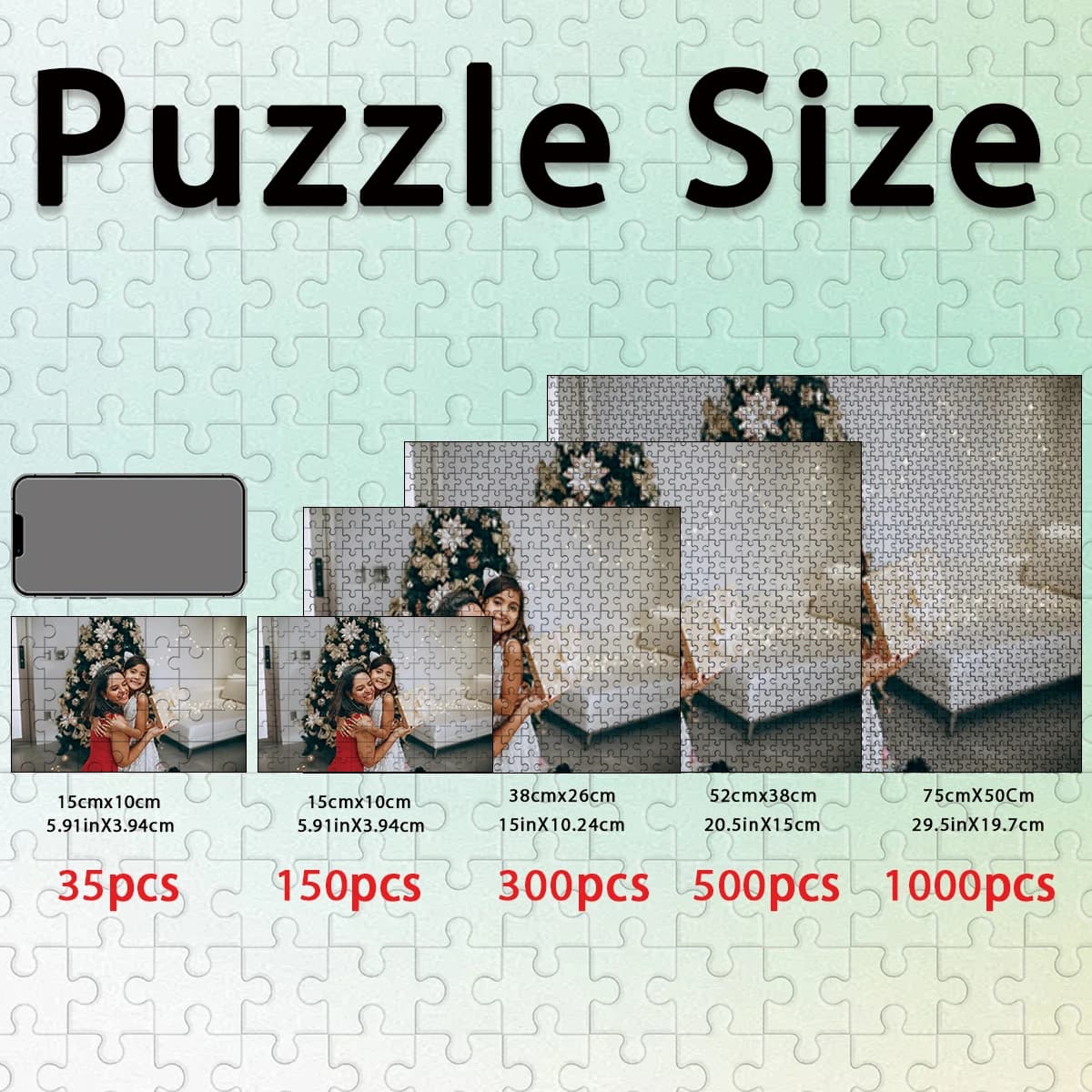 35/300/500pcs family Custom Photo Personalised Decompression Puzzles Personalized Poster For Kids Toy Educational toys