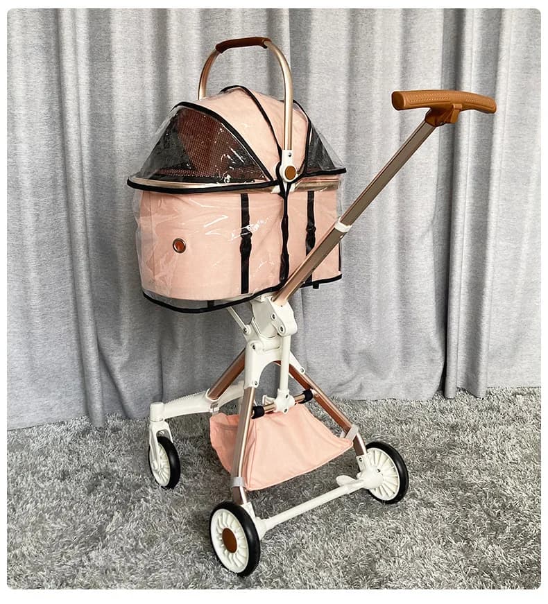 Pet Stroller Rain Cover, Transparent Eva Waterproof Windproof Dog Stroller Raincoat, Outdoor Protection, Warm and Durable