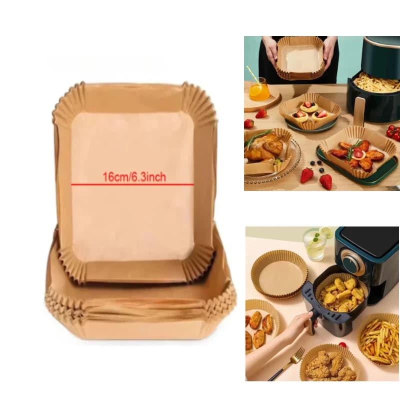 50 pcs of air frying paper, disposable bakery paper, square oven paper, portable and easy to use