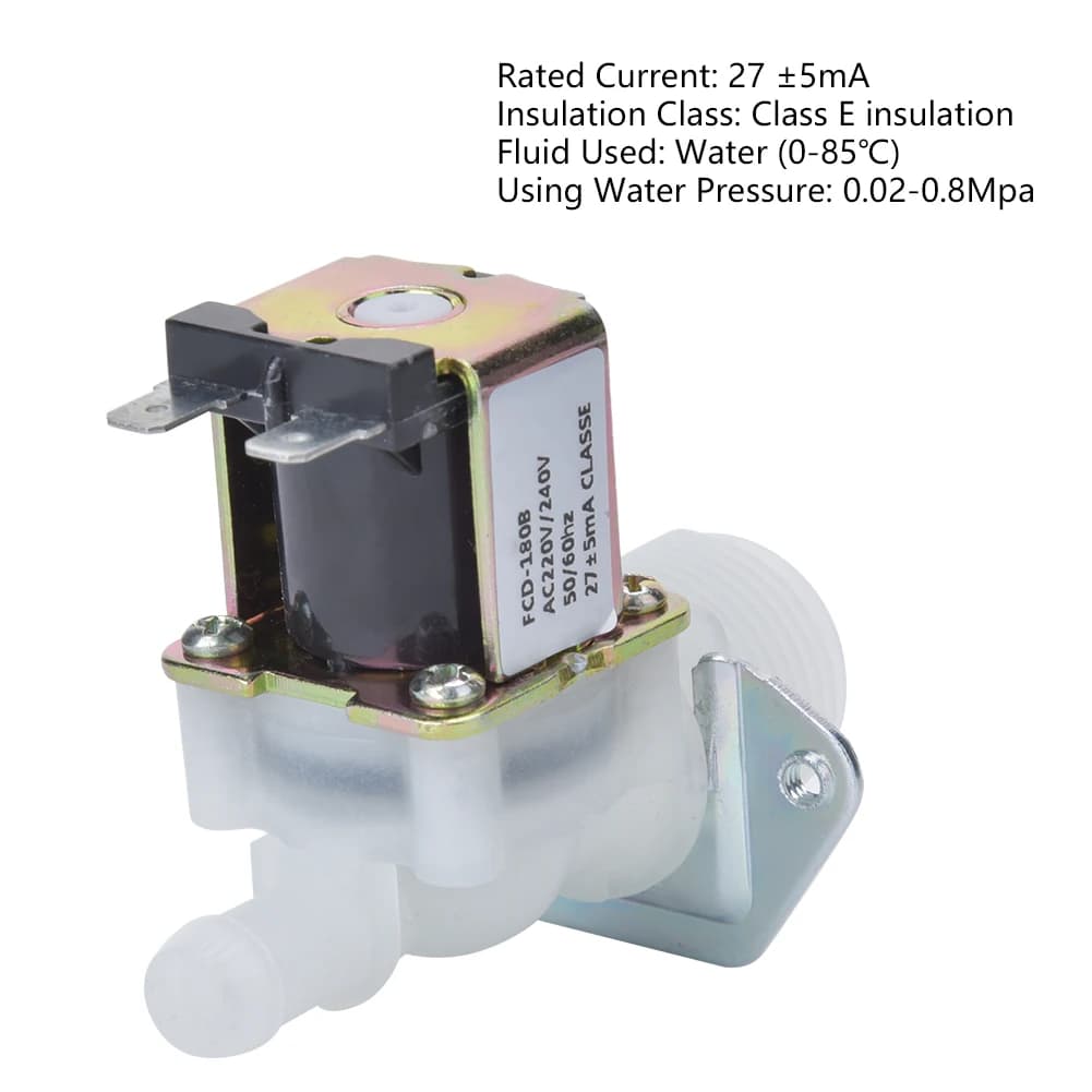 Elettrovalvola da 3/4 di pollice con ingresso a senso unico, connettore in plastica, per uso domestico, 220V, valvola elettrica dell'acqua