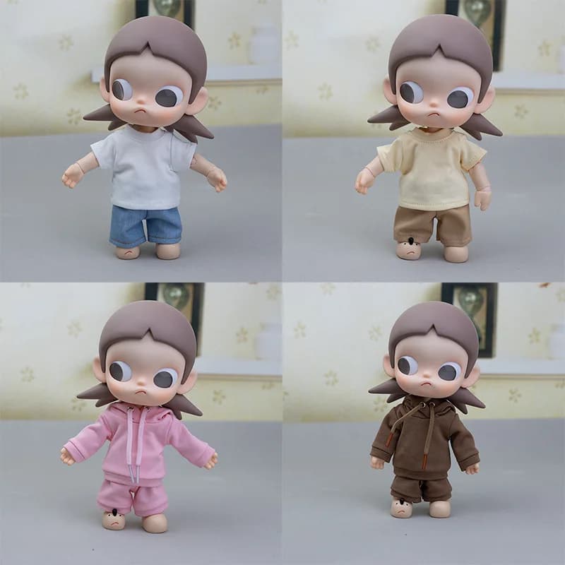 Zsiga 1/8 Vestiti per le bambole T-shirt Pantaloni di jeans Felpa con cappuccio Set Cute Cartoon Dress Up Anime Accessori di abbigliamento alla moda
