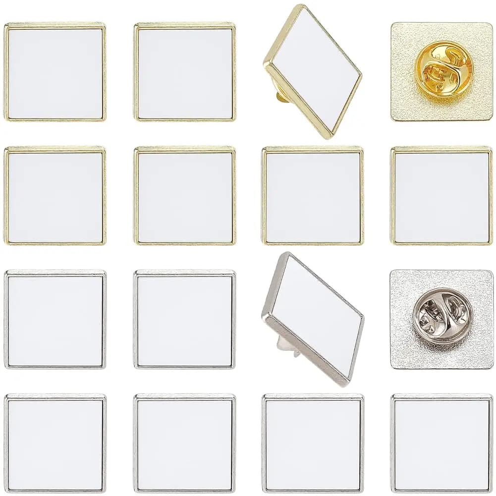 5 Pezzi Spille Vuote per Sublimazione, Bottoni Personalizzabili, Base Vuota per Sublimazione, Spille a Bandiera, per Creazione di Gioielli Fai da Te
