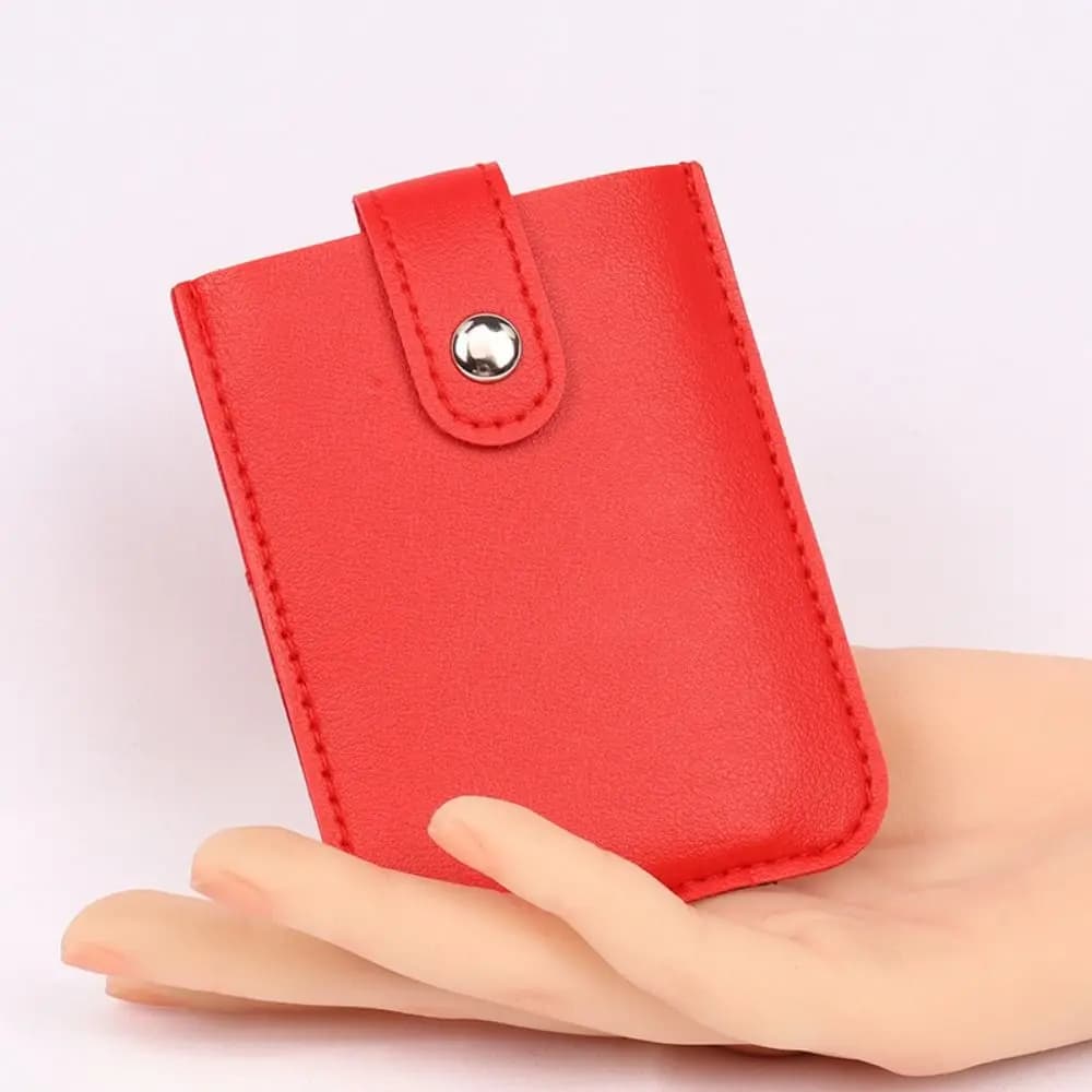 Fashion Laminated Concealed Mini Card Wallet Pull-out Type PU Leather Business Card Case 5 Card Pockets ID Card Holder Men