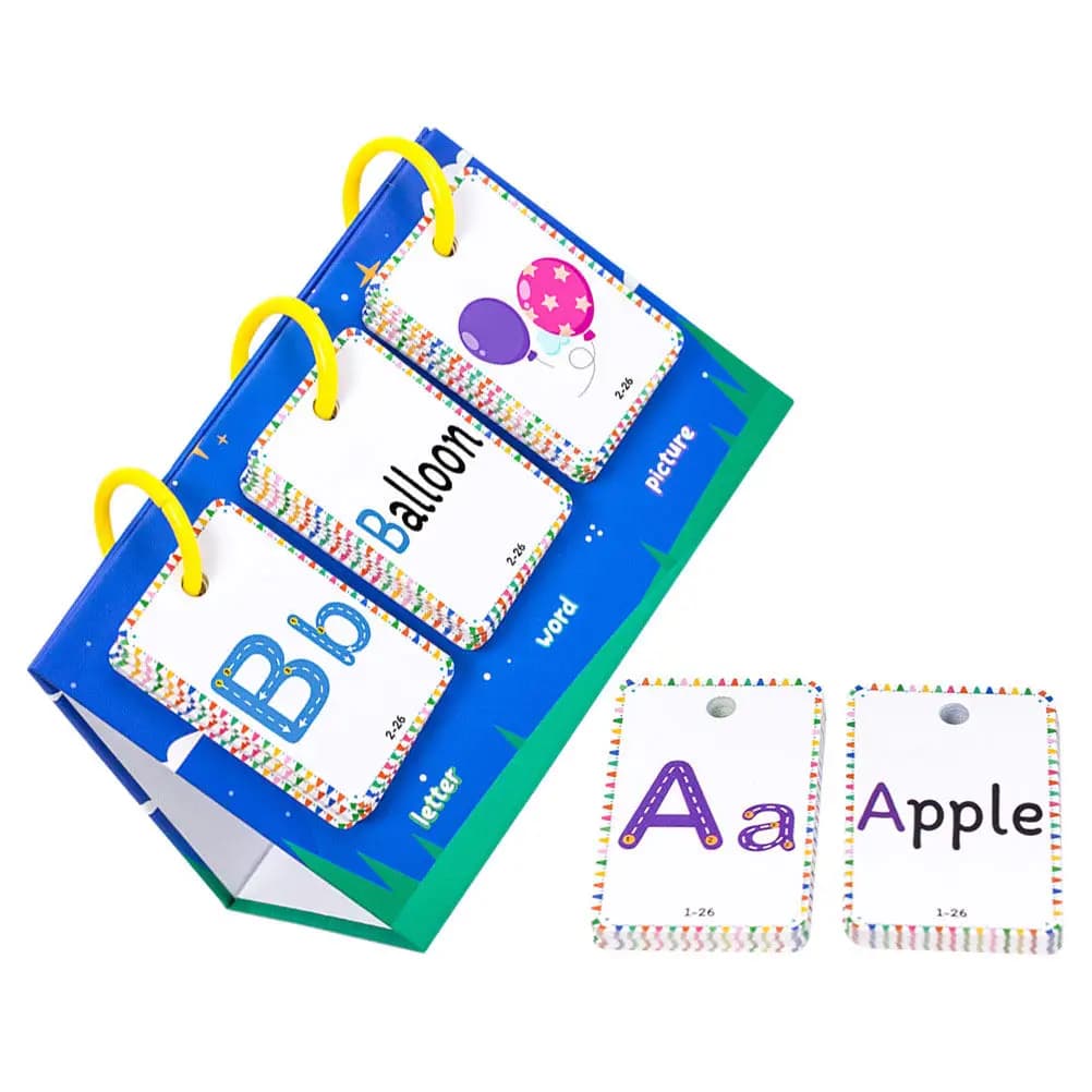 Set di Carte Flash dell'Alfabeto per l'Educazione Precoce dei Bambini, Apprendimento del Vocabolario e Riconoscimento delle Parole per Asilo Nido, Portatile e Cognitivo