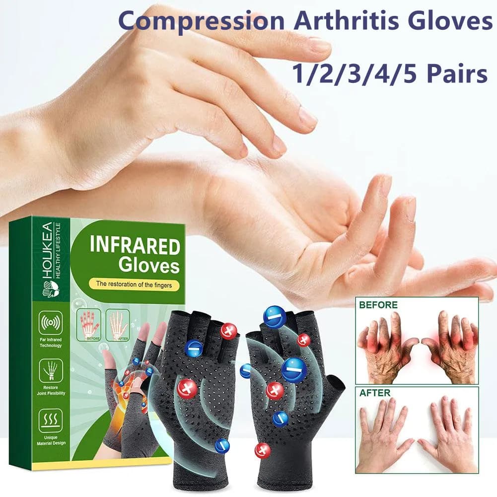 1 pair of compression gloves for arthritis, wrist support, practical gloves stimulating circulation, health care products for everyday activity