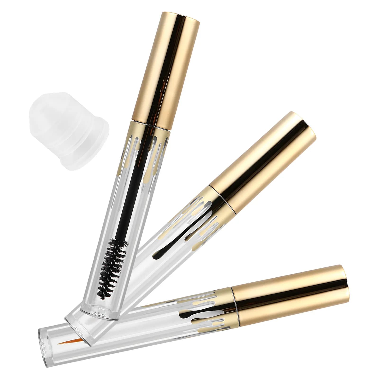 3Pcs 4Ml Transparent Plastic Mascara Tube Empty Container for Lip Gloss Eyeliner DIY Skincare Samples Eco Friendly