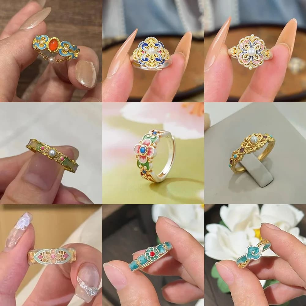 Nuovo Anello Aperto in Stile Cinese di Lusso, Versatile, Tendenza Nazionale, Lusso Leggero, Adatto a Tutte le Dita