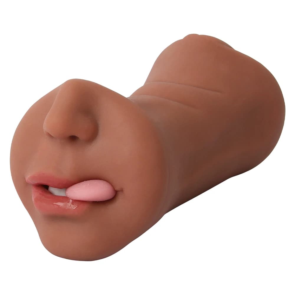 Masturbatore Maschile 3in1 con Funzione Bocca, Vagina e Anale, Dildo in Silicone con Movimento per il Piacere Maschile