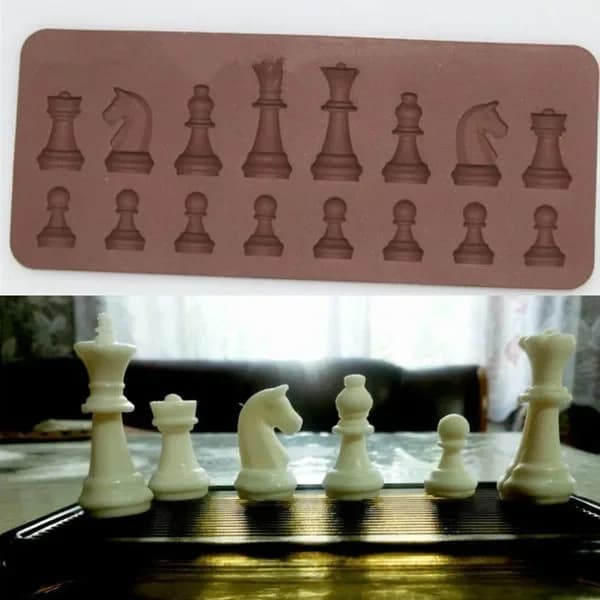 2025 Stampo per torta fai da te Stampi per cioccolato a forma di scacchi Stampo per cubetti di ghiaccio Stampo per cottura Strumenti per decorare torte in silicone Accessori da cucina