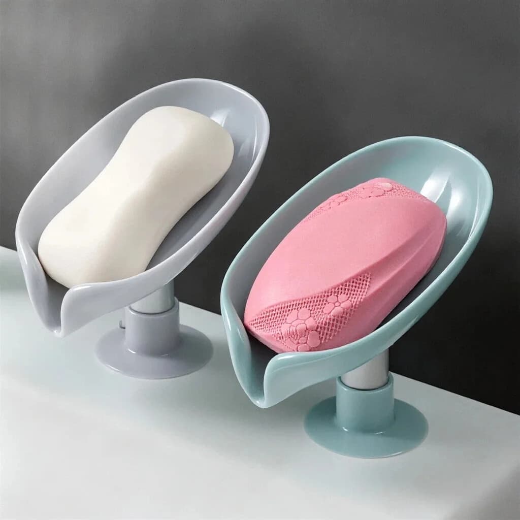 2pcs Soap Box Creative Draining Soap Storage Rack Punch Free Suction Cup Personalized Cute Household Shelf Bathroom Artifact