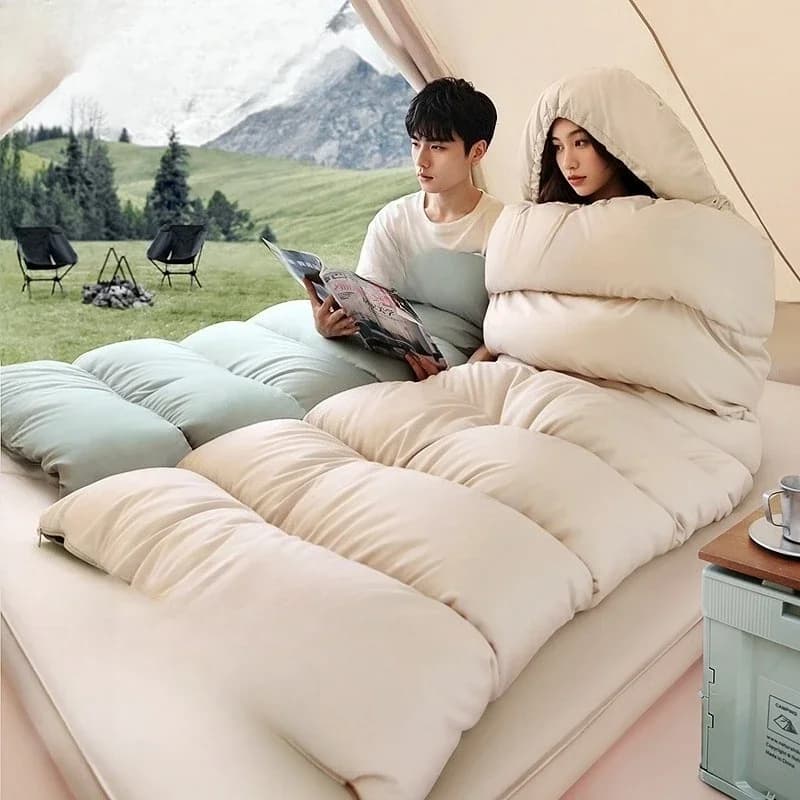 Grafene, winter, thickened, warm, single/double, for outdoor camping, padded sleeping bag.