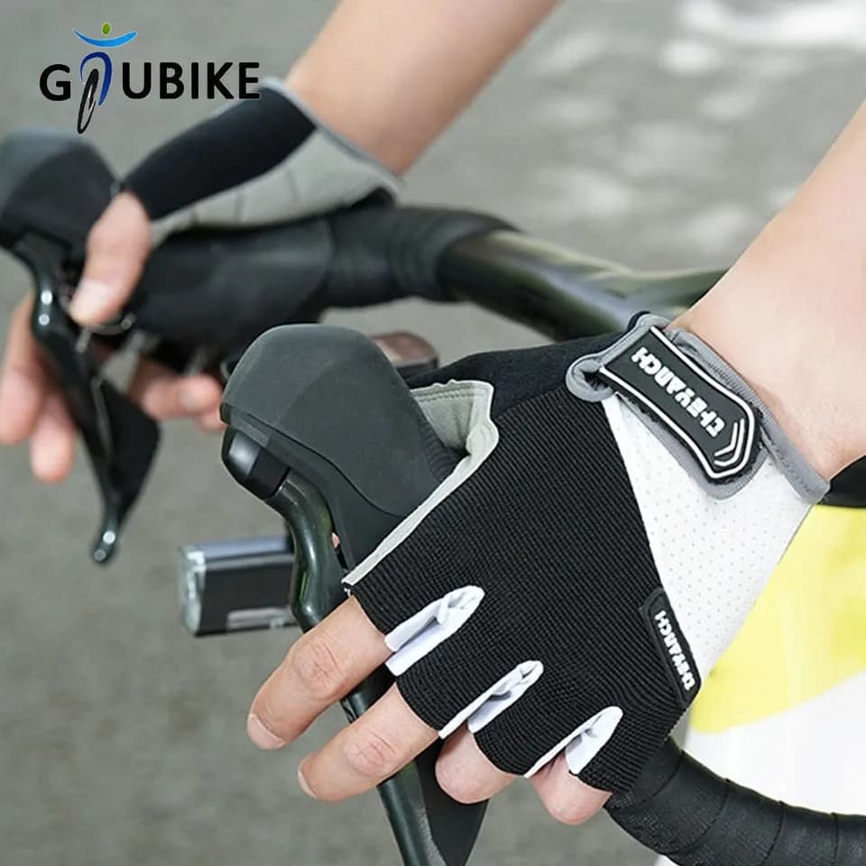 GTUBIKE 1 pair of shockproof cycling gloves with GEL padding, half finger sports gloves, durable, for men and women, summer, for gym, fitness, MTB, bike gloves