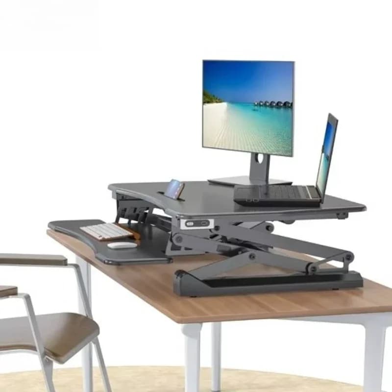 Supporto per Laptop Elettrico Portatile Regolabile di Grandi Dimensioni, Postazione di Lavoro Moderna per Computer da Ufficio, Uso Seduto e in Piedi