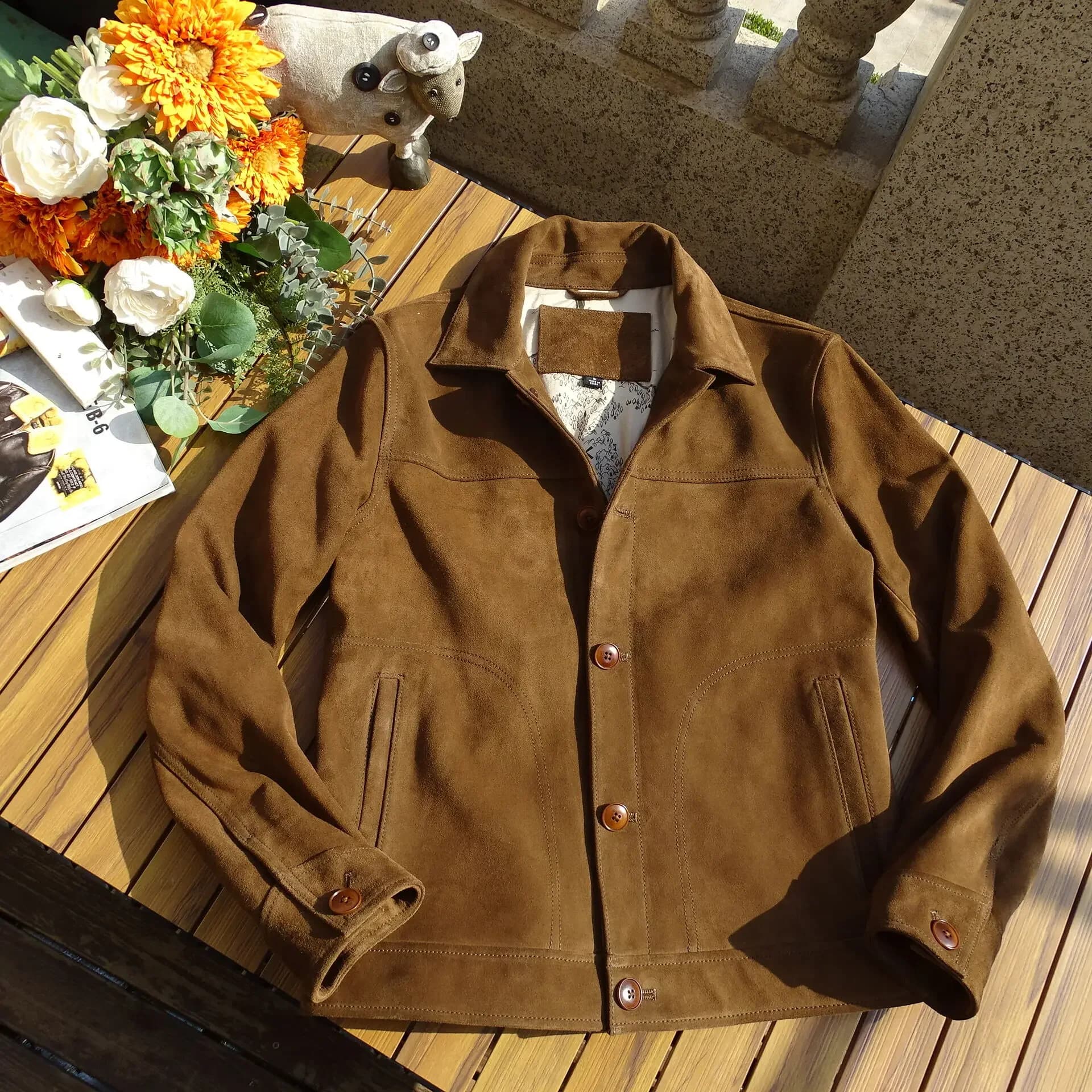Giacca da uomo in pelle scamosciata Rancher al cioccolato Regular Fit Western Cowboy Style Vintage Clothes