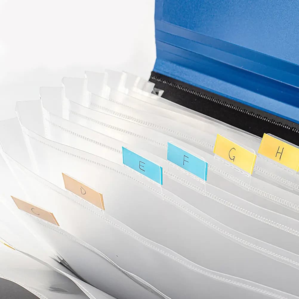 Accordion File Folder Document Organizer Lightweight PP Polyester Expanding File Organizer Receipt Storage Multi Pocket Folder