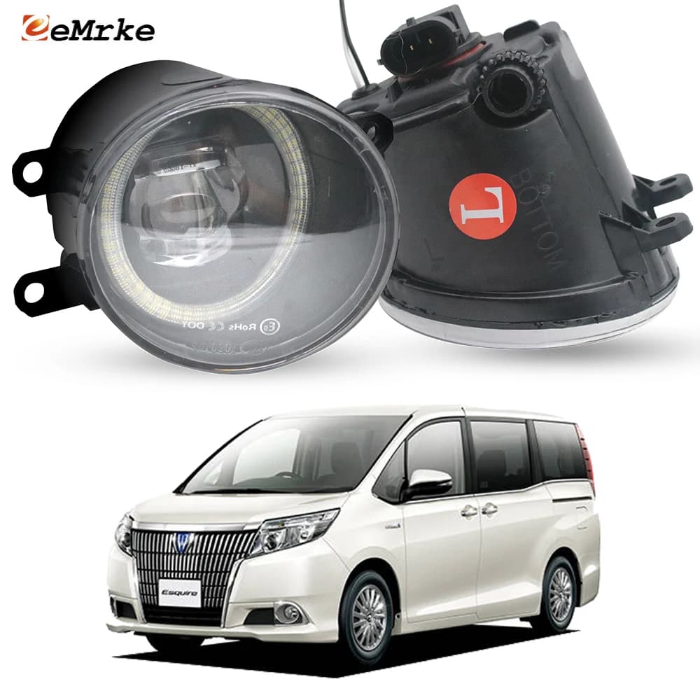 Lampada di guida per fendinebbia a LED per Toyota Esquire R80 2014 2015 2016 2017 Lente PTF per auto con Angel Eye DRL 30W 12V Faro