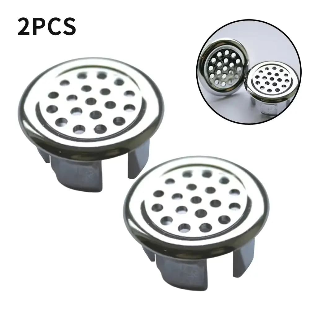 2pcs Plastic Bath Sink Overflow Ring 22-24mm Basin Sink Round Ring Overflow Ring Chrome Hole Cover Cap Accessorie
