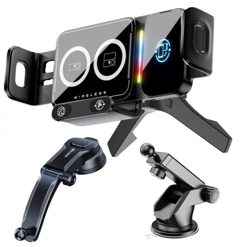 Universal Car Phone Holder Wireless Charger Touch Control Stand for Samsung Galaxy Fold 6 5 4 Z Flip Iphone 16 15 14 13 Pro Max