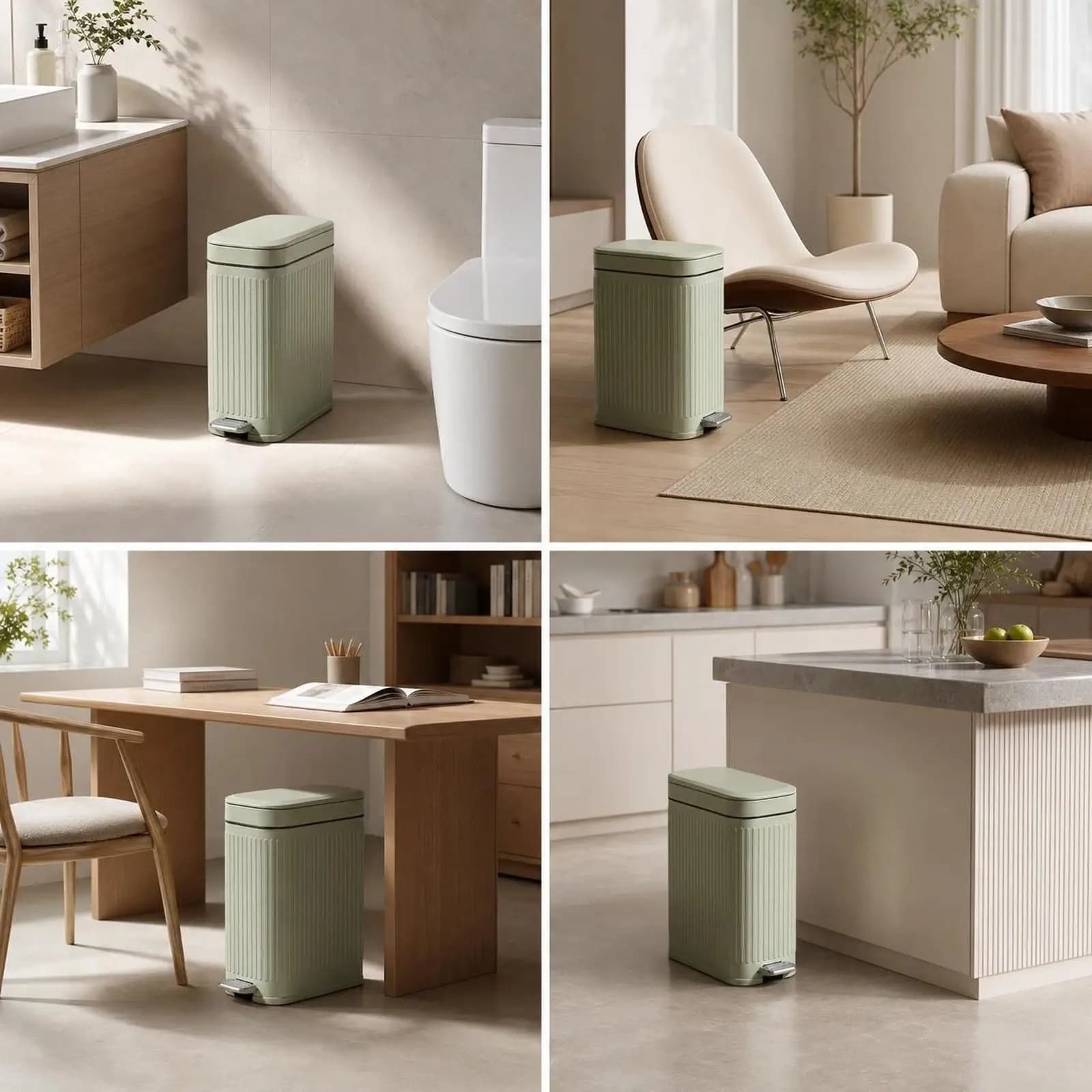 Rectangle Mini Trash Can with Foot Pedal and Lid Pp Material Garbage Waste Bin for Bathroom Kitchen Home Organization