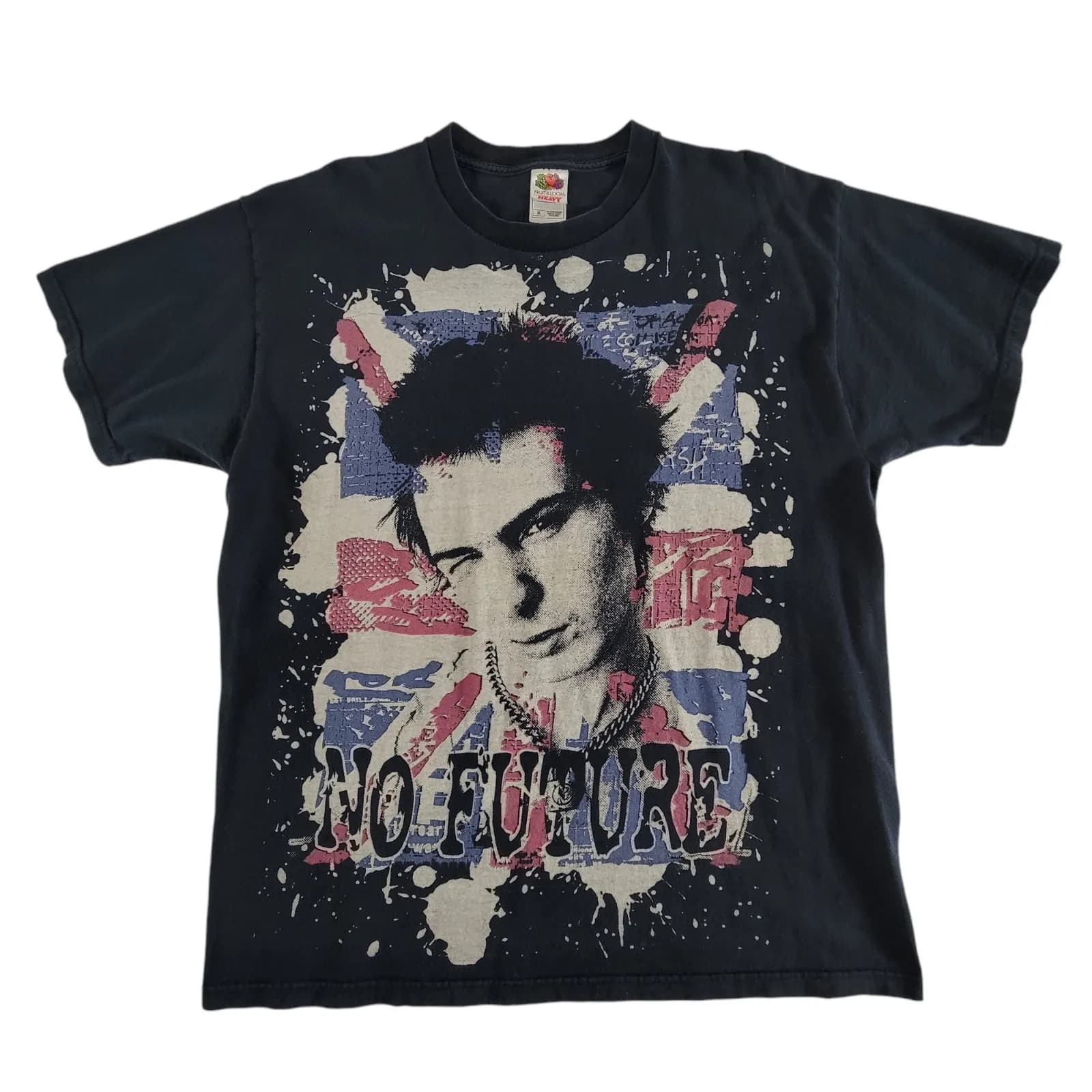 Maglietta vintage Sid Vicious No Future XL Black Sex Pistols Band Tee anni '90 RARO
