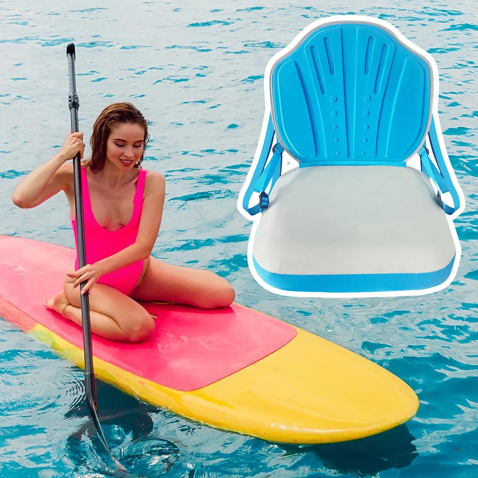 Inflatable Paddle Board Seats Easy Installation Deluxe Kayak Chair Seat Cushion Thicken Cushion Paddle Board Seats for Kayak&SUP
