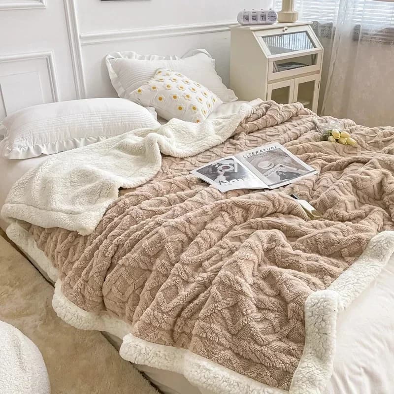 Coperte invernali Morbido plaid caldo pile per adulti Bambini Solido divano letto Copripiumino Peluche Copriletto per letti di casa Divano
