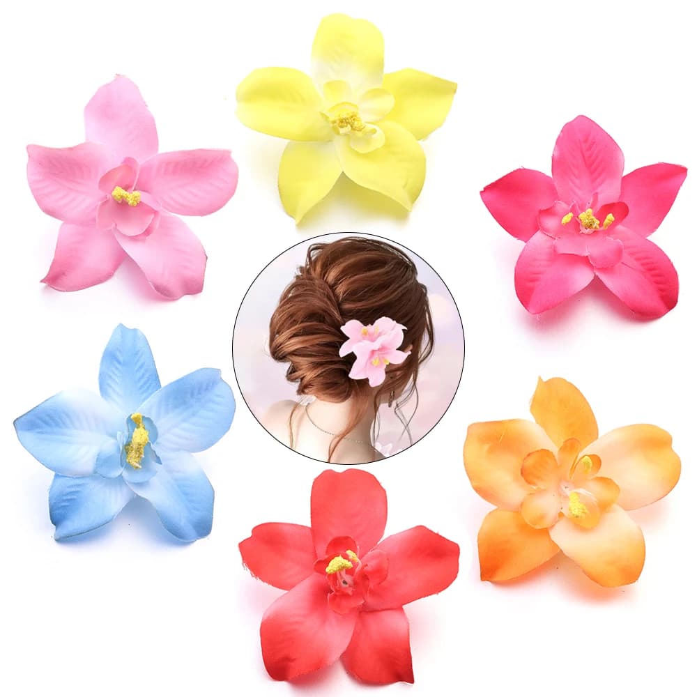 10Pcs 7.8cm Artificial Orchid Flowers Head Fake Flower for Wedding Home Decoration DIY Scrapbooking Floral Crafts Accessories