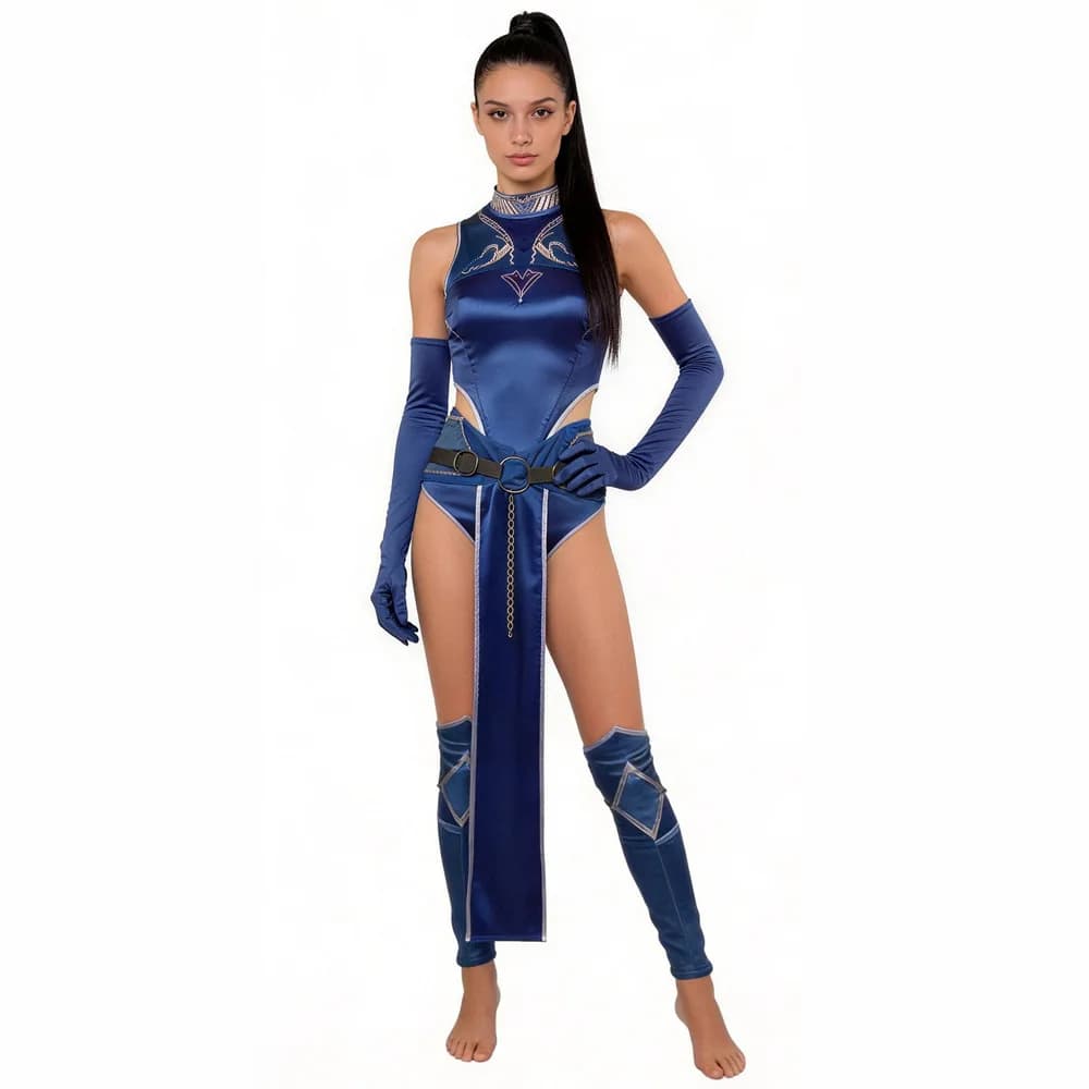 Mortal Kombat‌ Kitana‌ Edenia Princess Halloween Cosplay Costume Game Character Masquerade Performance Clothes for Women