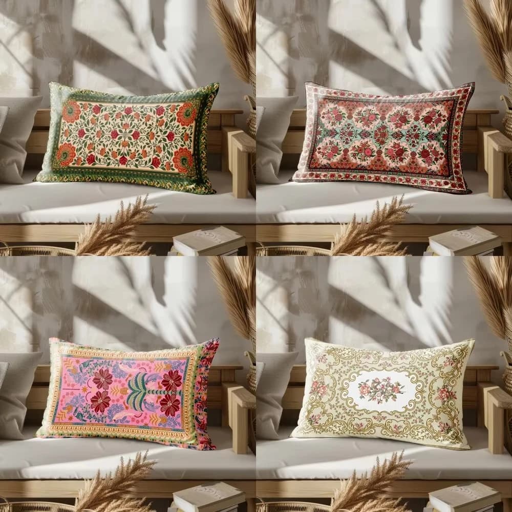 Decorazioni per la casa primaverili Decorazioni per la casa con motivo floreale colorato Stampa Fodera per cuscino rettangolare Casa Soggiorno Divano Fodera per cuscino Decorazione per bambini