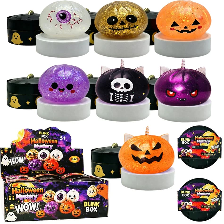 8.5cm Halloween Ghost Pinch Music Creative New Squeeze Decompression Toy Pinch Decompression Gift Box Set
