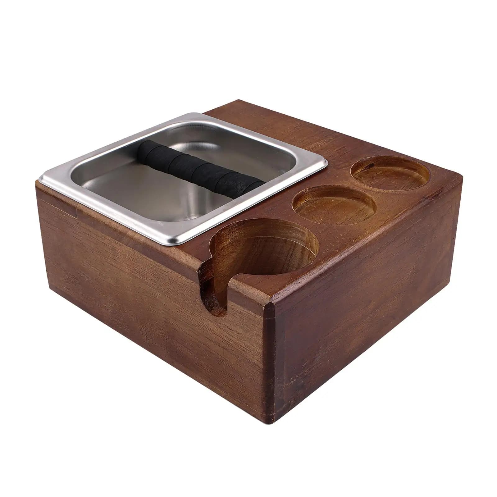 3-in-1 Espresso Tamping Stand Distributor Anti-Rust Durable Coffee Residue Bucket for Coffee Grounds Barista Tools Home