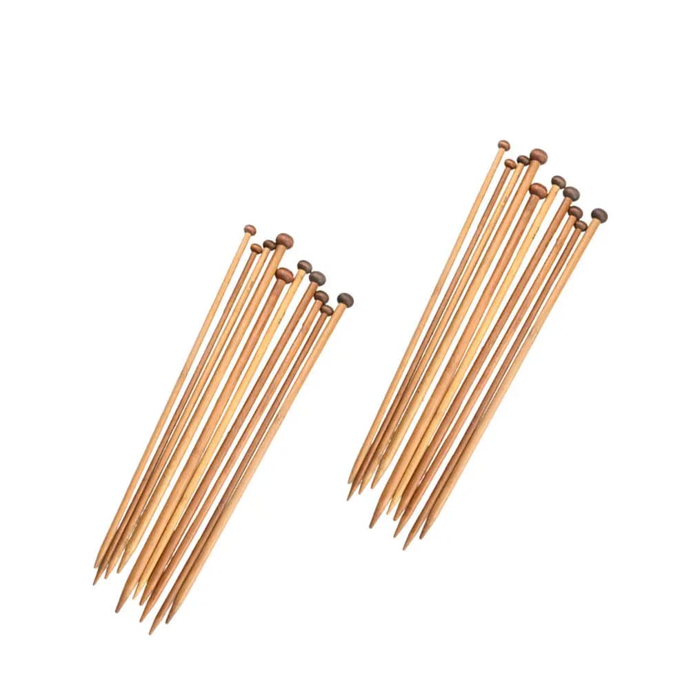 18Pair 35Cm Premium Bamboo Knitting Needles Single Pointed Long Straight Needles Lightweight Eco Friendly DIY Sweater Scarf Hat