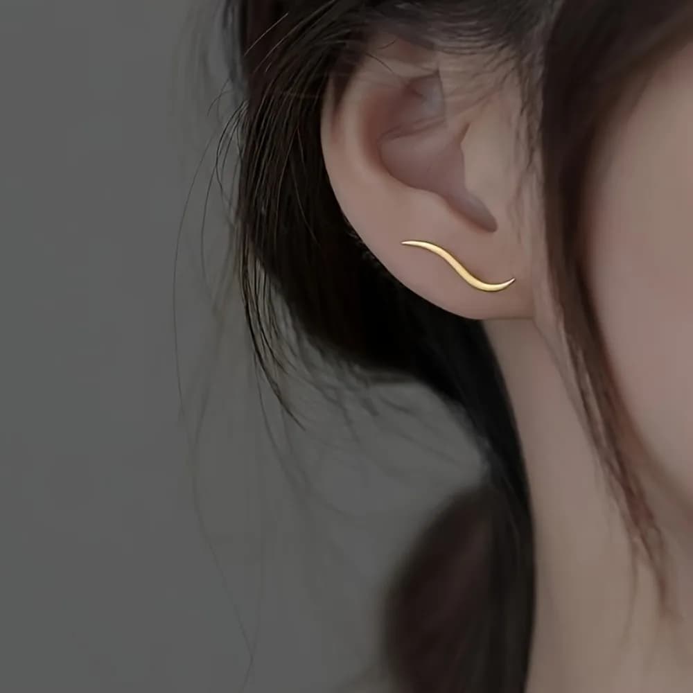 Cool Wave Earrings, Niche Design Ins-Style Ear Accessories, Fashionable New Elegant Earrings