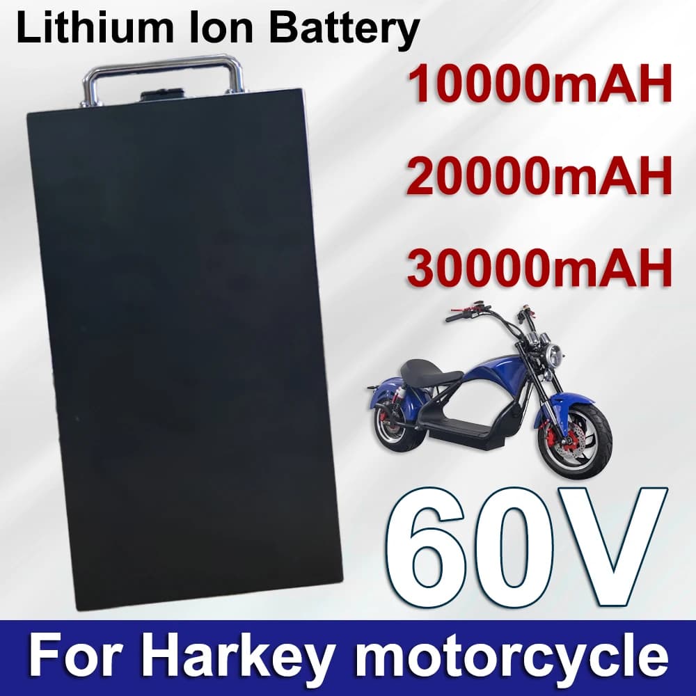 Nuova Batteria al Litio 60V 10Ah 20Ah 30Ah per Veicoli Elettrici 2000W, Adatta per Scooter Elettrico Pieghevole a Due Ruote Stile Harley