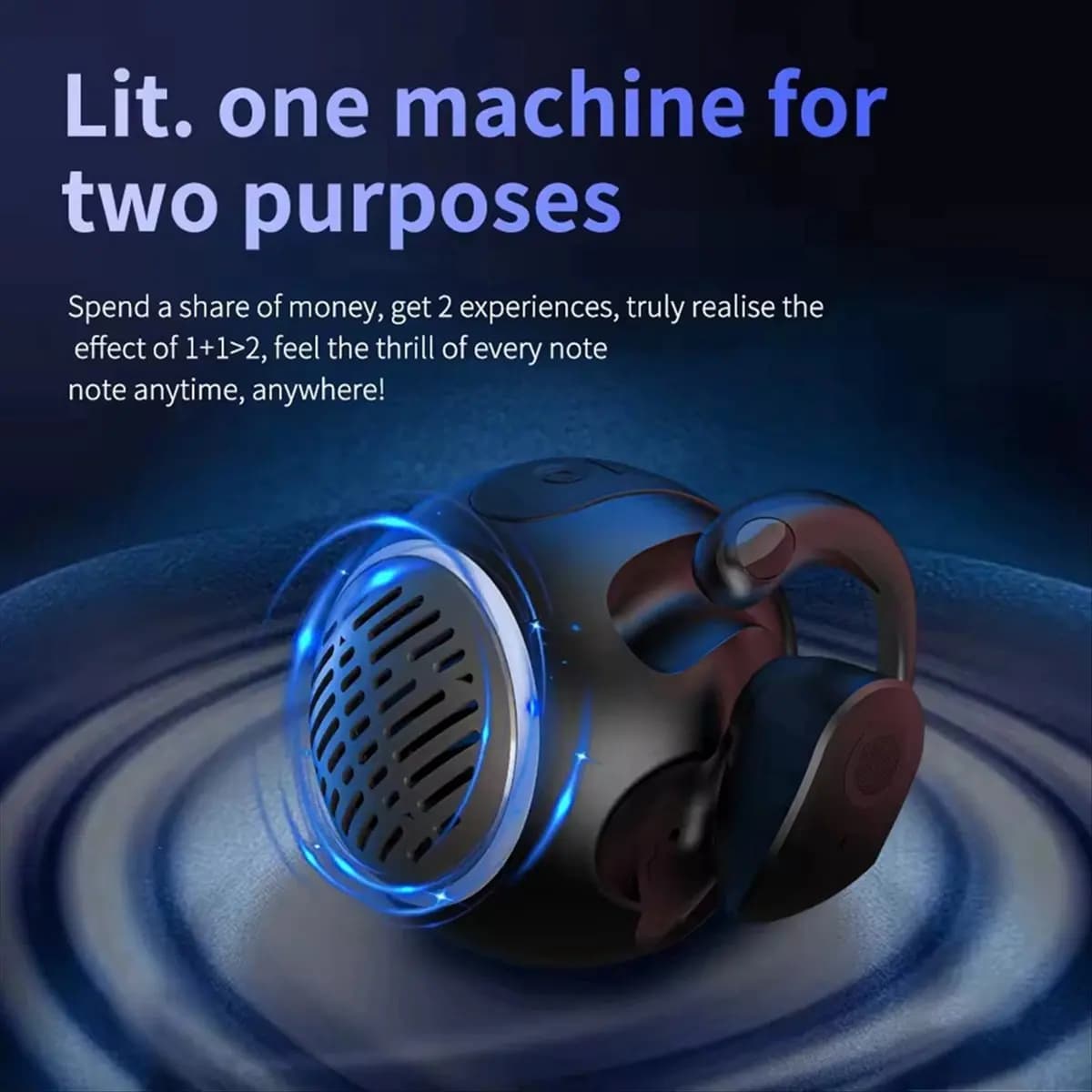 A003 Auricolare wireless 2 in 1 con altoparlante Auricolari sportivi JM13 Pro con effetti di illuminazione pesanti e ambientali,B