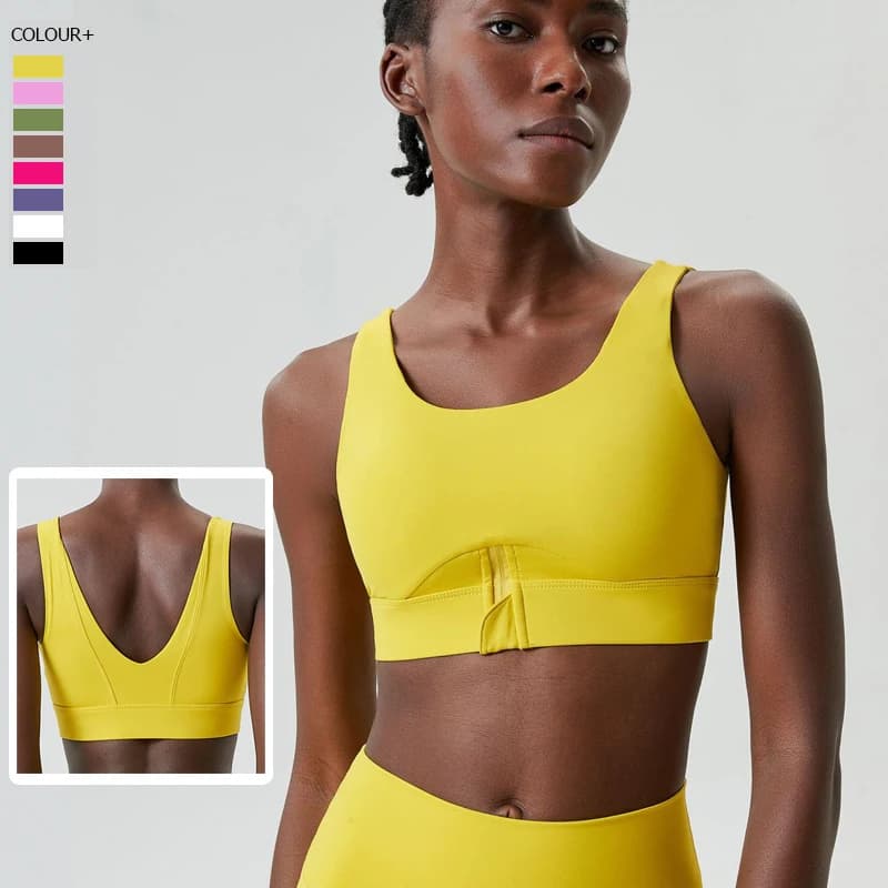 High Impact Women's Sports Bra, Unit Tint, Half Zip, Soft Elasticized Sports Intimo, Breathable Gym Top