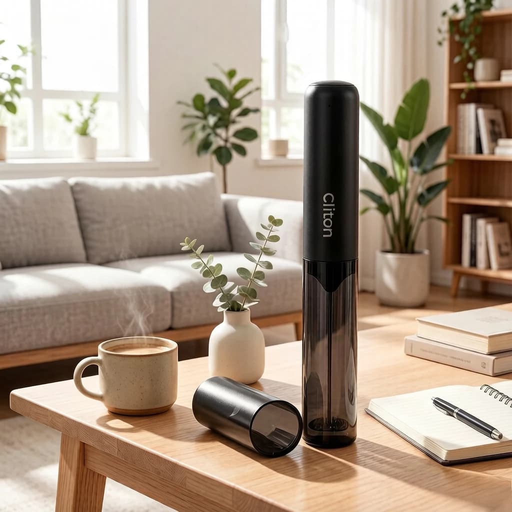 Rechargeable Electric Milk Frother, Coffee Foam Maker with Storage Stand, Handheld Egg Beater Mixer Long-Lasting Battery Durable
