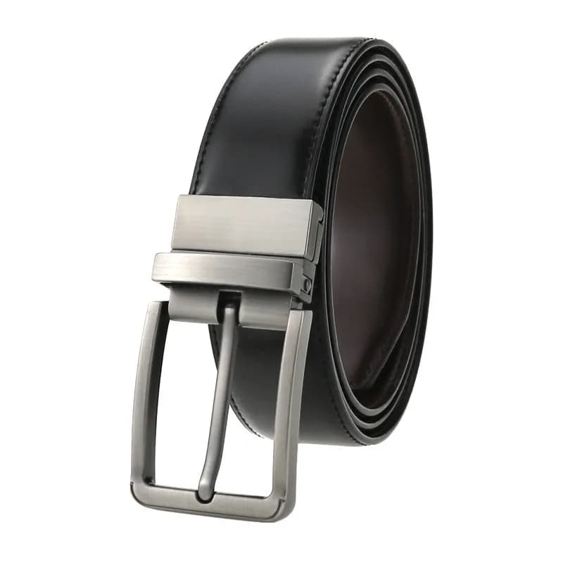 Genuine Leather Belt Double sided belt Men Belt Laser engraving Luxury Strap Male Belt New Fashion Retro pin buckle High Quality