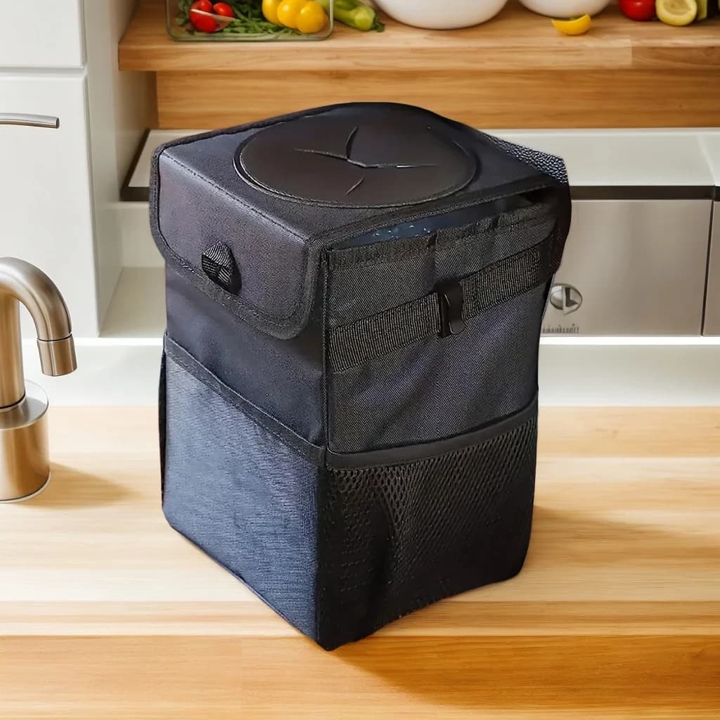Cestino per rifiuti da appendere per auto in pelle | Organizer automatico multitasche | Soluzione spazzatura per schienale/poggiatesta | Detergente per interni resistente agli odori