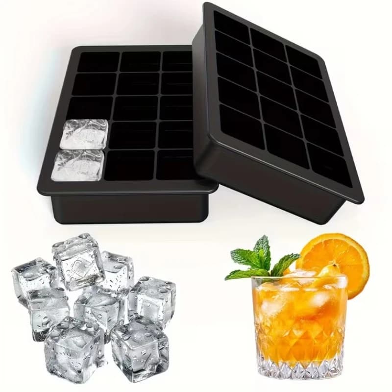 Stampo in Silicone per Cubetti di Ghiaccio con 4/6/8/15 Grandi Scomparti e Produttore di Palline di Ghiaccio, Vassoio Fai-da-Te per Casa, Cucina, Bar e Congelatore